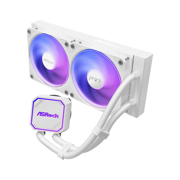 ASRock 水冷クーラー Pro White 240 ARGB ホワイト 簡易水冷CPUクーラー 240mm 連結ファン仕様 LGA1851/1700 AM5/AM4対応 高耐久 Proシリーズ【キャンセル不可・北海道沖縄離島配送不可】 -お取り寄せ- 4711581493520-ds