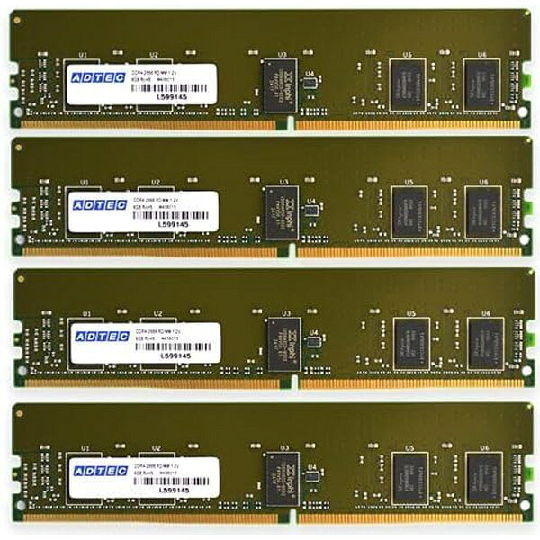 ADTEC DDR4-3200 RDIMM 64GB (2Rx4)×4枚組 ADS3200D-R64GDA4 ECC Registered 増設メモリ サーバ用 ワークステーショ…