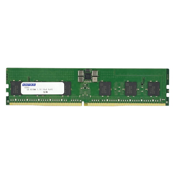 ● JEDEC規格準拠 ● サーバ・ワークステーション用メモリモジュール ● DDR5-5600に対応した、入出力ピンあたり44.8GB/sの高速メモリモジュール ● 高品質、高信頼性の6年保証品 ● 指定有害物質を排除した、RoHS指令対応品 ● * JEDECの規格表示ではありません 型番ADS5600D-R16GSBTメモリ容量16GB構成80bit (1Rx8)メモリ規格DDR5 SDRAM搭載メモリDDR5-5600 / PC5-5600 (* PC5-44800)形状288pin DIMM種類Registered・エラー訂正機能 (ECC(自己修正機能))対応スピード44.8GB/sエラーチェック機能あり（Cyclic Redundancy Check）準拠規格JEDEC保証期間購入後6年間保証特記事項RoHS指令対応 ■ ご注意 ■・ 通販限定の価格となります。・ お取り寄せ後の出荷となります。・ 本掲載商品の納期は供給状況・時期によって異なります。・ メーカー完売によりキャンセルとなる場合がございます。・ 必ずメーカーホームページなど合わせてご確認ください。・ 納期確定後のキャンセル・返品・交換は出来かねます。・ 型番 : ADS5600D-R16GSBT・ JAN : 4946516103513-ds