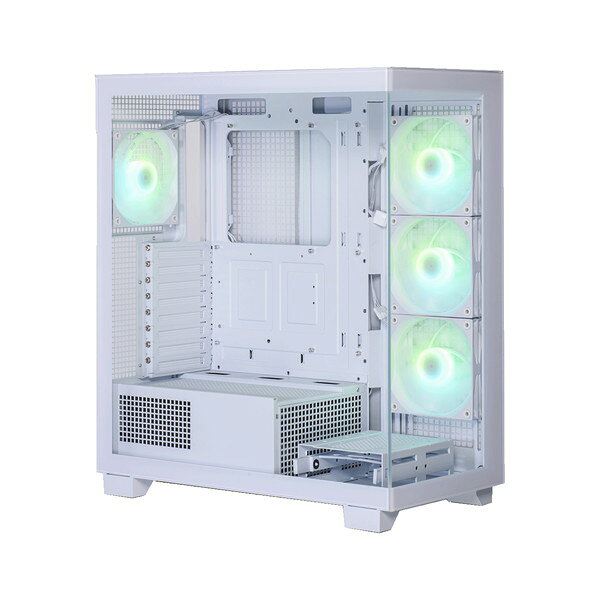 玄人志向 PCケース KRC-AT01W ホワイト KRC-AT01シリーズ ATXマザーボード対応 ガラスパネル(フロント・左サイド)採用 ARGBファン搭載 ピラーレスPCケース【キャンセル不可・北海道沖縄離島配送不可】 4988755072380-ds