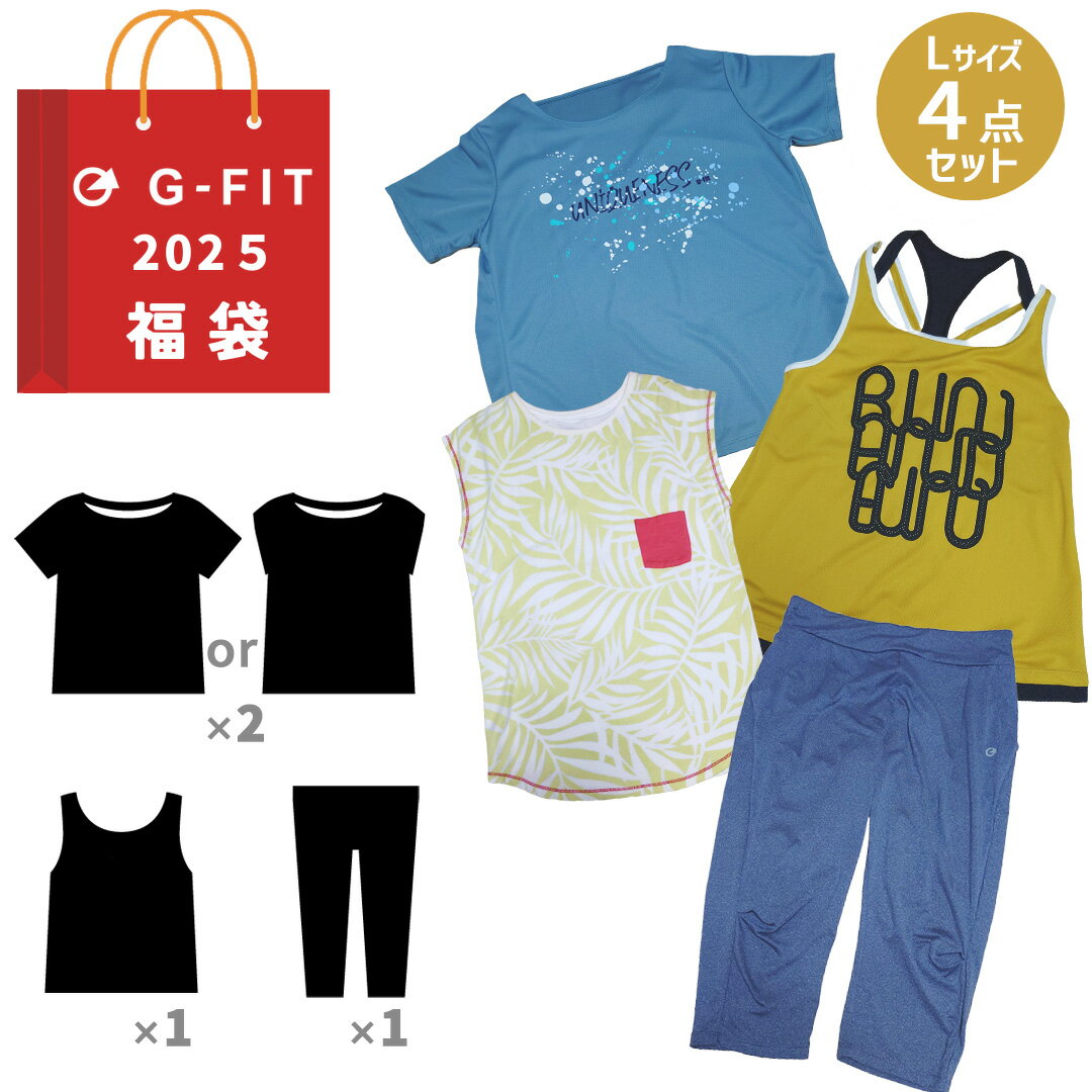 【BKフライデー限定!最大2,000OFFクーポン配布中】G-FIT レディースフィットネスウエア福袋【A】 Lサイズ 4点セット Tシャツ ノースリーブ フレ...