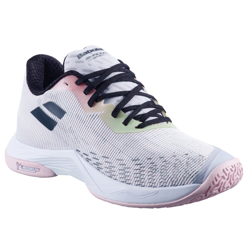 ラケットショップ・アプローチのBABOLAT　シャドウ スピリット2ウィメンズ　ホワイト　3A1F25C642-1000　2025FW　バボラ　Shadow Spirit 2 Women　体育館　室内用　室内シューズ　バドミントン用　バドミントンシューズ｜アングル3