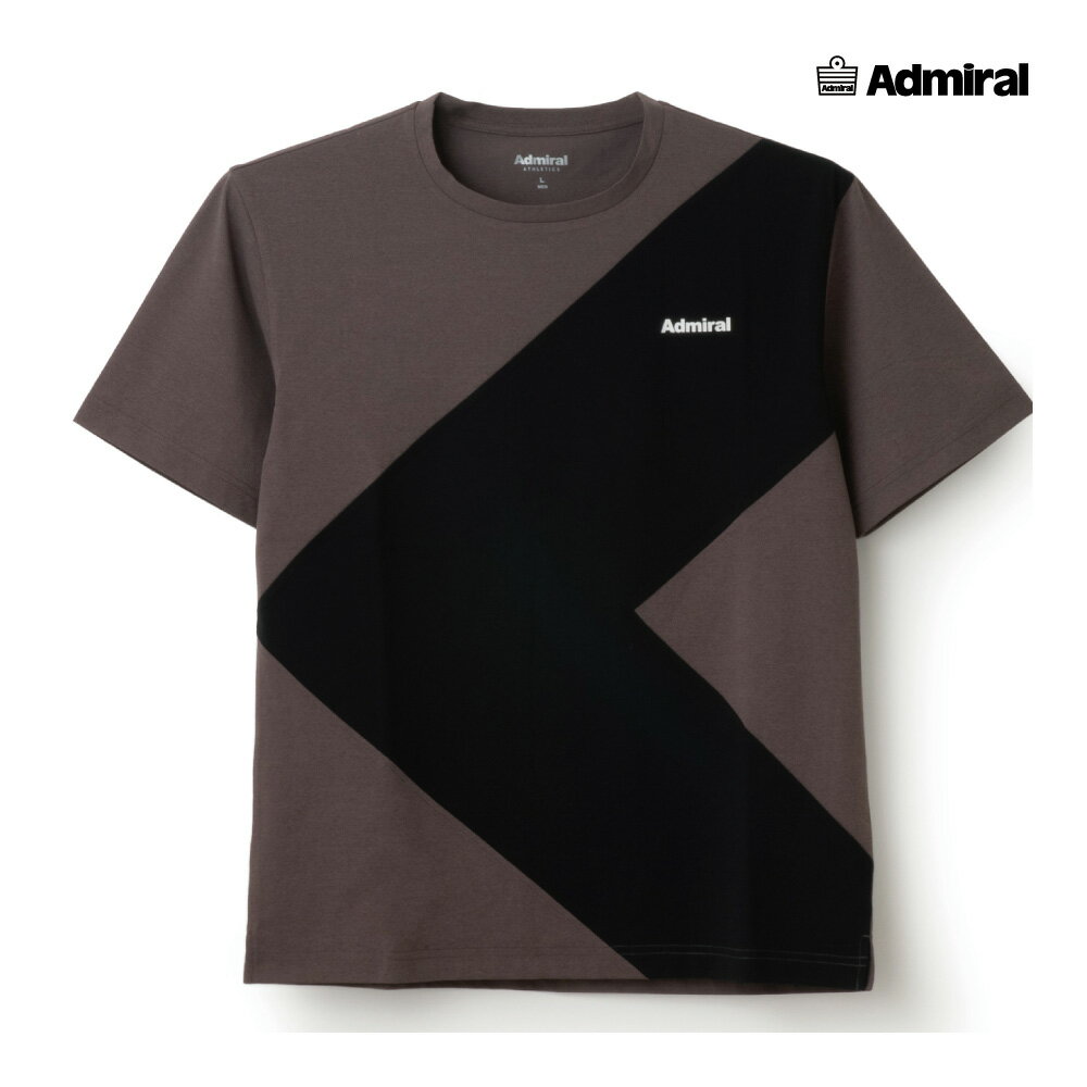 ADMIRAL　メンズ　アロースイッチングTEE　ATMA522-022　2025FW　ブラウン　吸水速乾　アドミラル　MEN　テニスウェア　バドミントン　ソフトテニス　ポスト投函対応