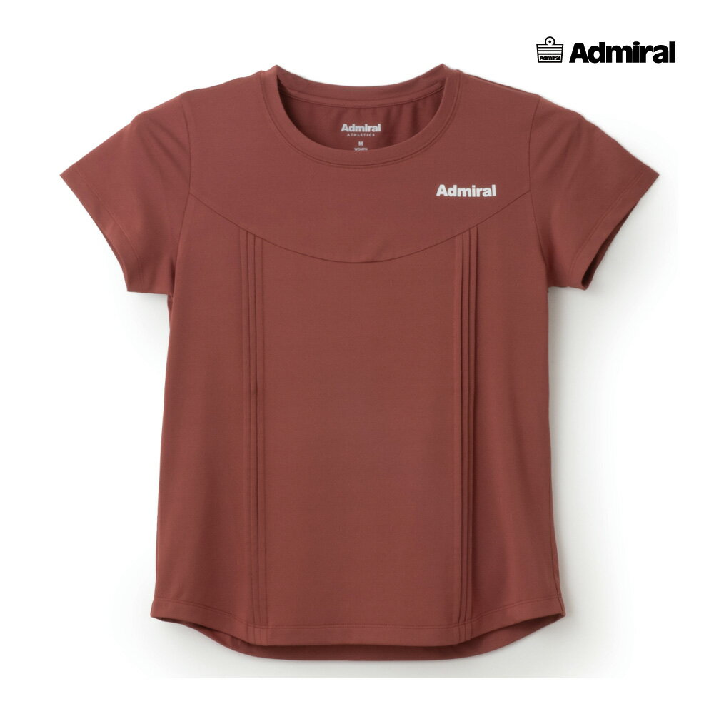 【BKフライデー限定！最大2,000OFFクーポン配布中】ADMIRAL レディース フロントピンタックTEE ATLA543-040 2025FW レッド 吸水速乾 UVカット ストレッチ アドミラル WOMEN テニスウェア バドミントン ソフトテニス ポスト投函対応