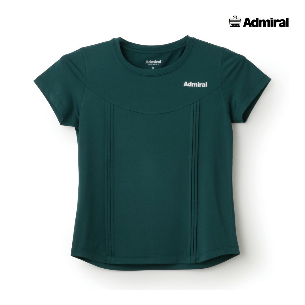 【BKフライデー限定！最大2,000OFFクーポン配布中】ADMIRAL レディース フロントピンタックTEE ATLA543-060 2025FW グリーン 吸水速乾 UVカット ストレッチ アドミラル WOMEN テニスウェア バドミントン ソフトテニス ポスト投函対応