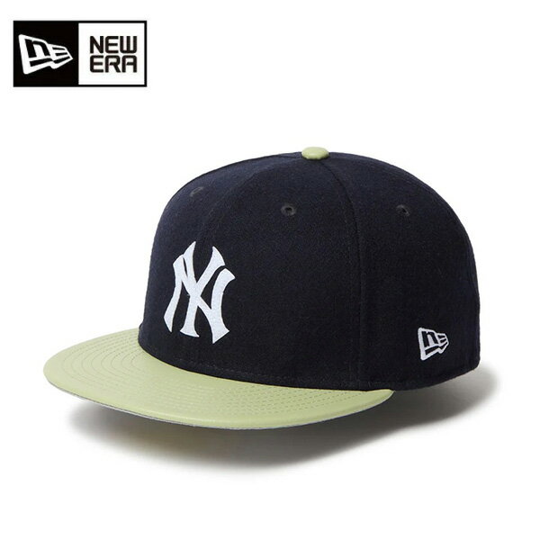 樂天商城 - 【15日00時〜26時間限定★最大ポイント47倍 】ニューエラ キャップ 59FIFTY Powered by GORO NAKATSUGAWA（MIN-NANO） ニューヨーク・ヤンキース ユニセックス 25FW メルトン ネイビー/ライトグリーンバイザー 14703383 帽子 中津川吾郎