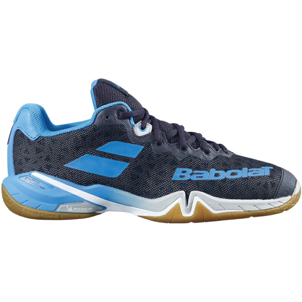 ラケットショップ・アプローチのBABOLAT　シャドウ ツアー メンズ　ブラック×ブルー　30F2101-2033　バボラ　SHADOW TOUR Mens　体育館　室内用　室内シューズ　バドミントン用　バドミントンシューズ｜アングル2