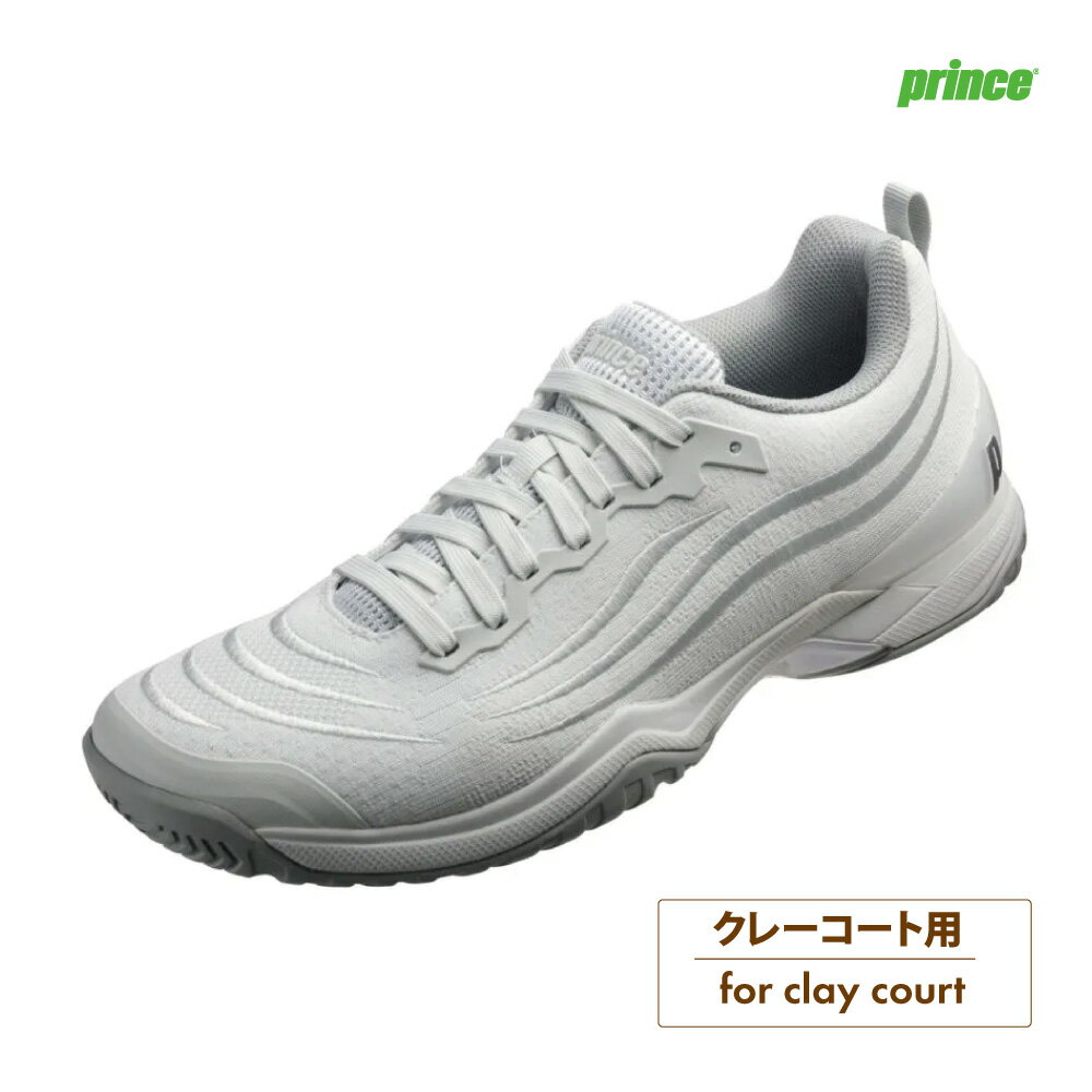 PRINCE　ツアー プロ ライト 9 CG　クレー・グラスサンド　ホワイト×グレー　2E相当　DPSLC12-203　2025FW　ユニセックス　プリンス　TOUR PRO LITE IX CG　テニス　シューズ