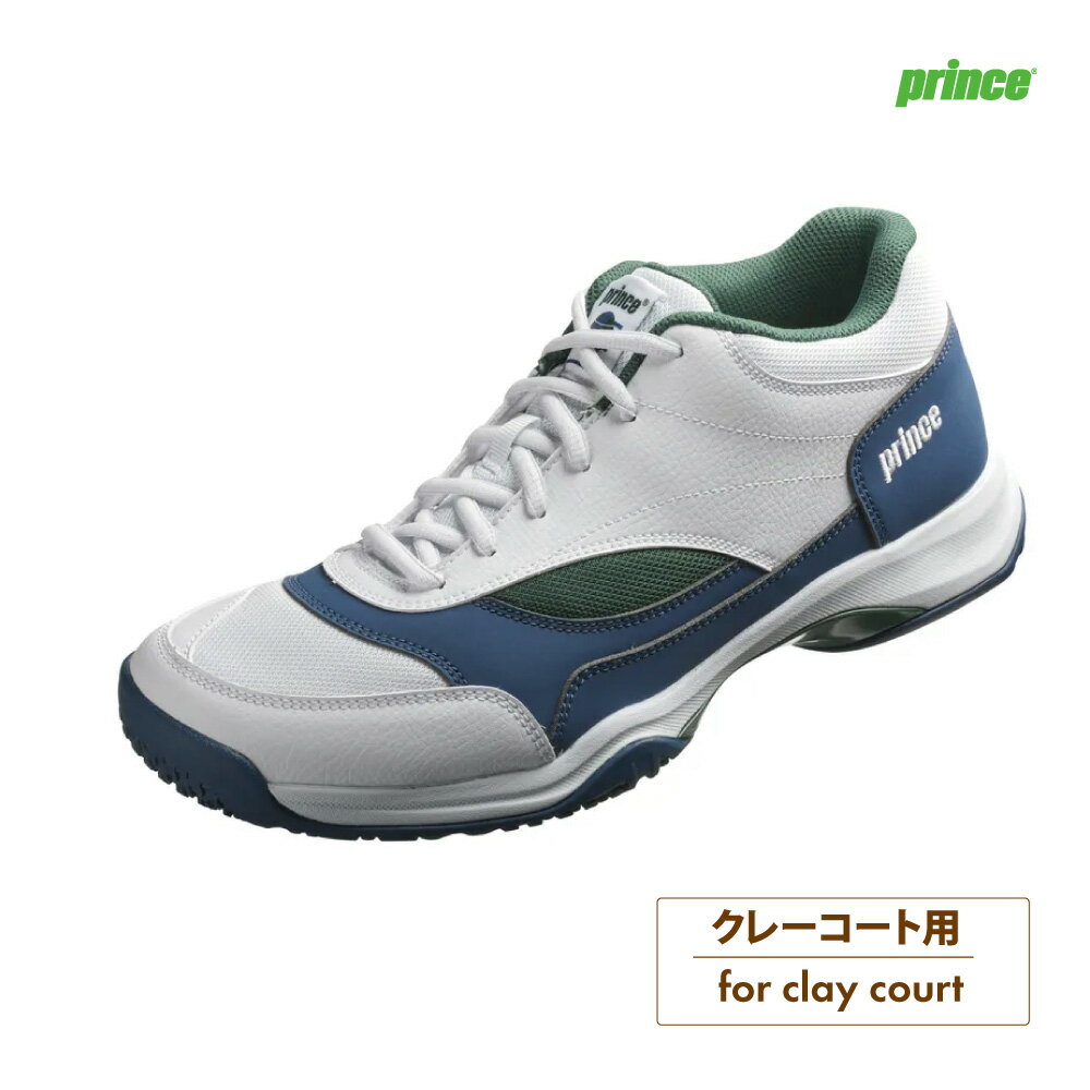 PRINCE　ワイドライト アドバンス CG　クレー・グラスサンド　ホワイト×グリーン　4E相当　DPS502-215　2025FW　ユニセックス　プリンス　WIDE LITE ADVANCE CG　テニス　シューズ