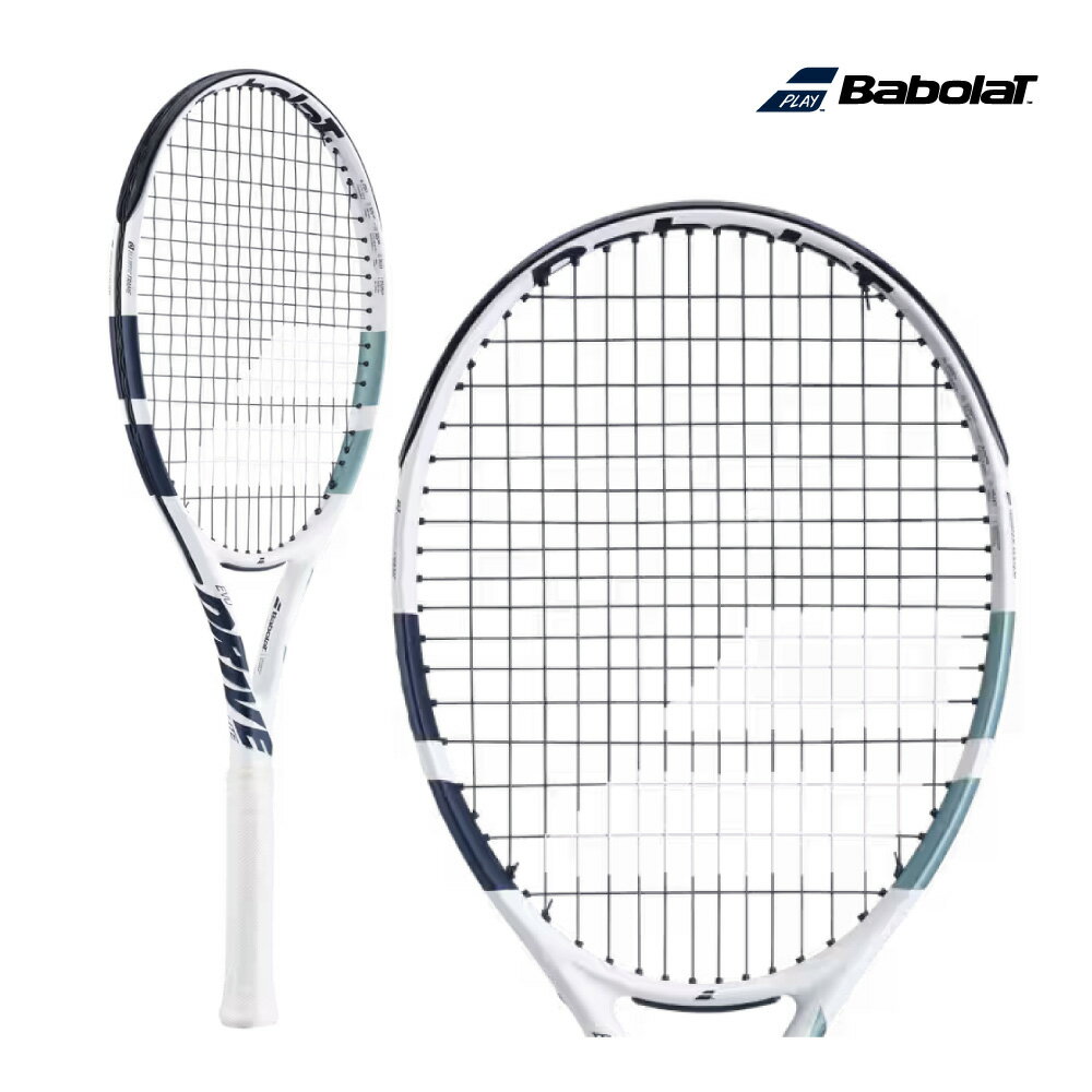 樂天商城 - Babolat　エボ ドライブ ライト ホワイト　101548　2025SS　ホワイト x カデットブルー　軽量　テニスラケット　硬式テニス　バボラ　EVO DRIVE LITE White