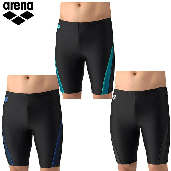 【マラソン限定！最大2,000円OFFクーポン】アリーナ フィットネススパッツ（布帛スパッツ/インナー付き）メンズ 26SS ブラック AS6SWF69M arena 水着 膝上丈 M・L・O・XO
