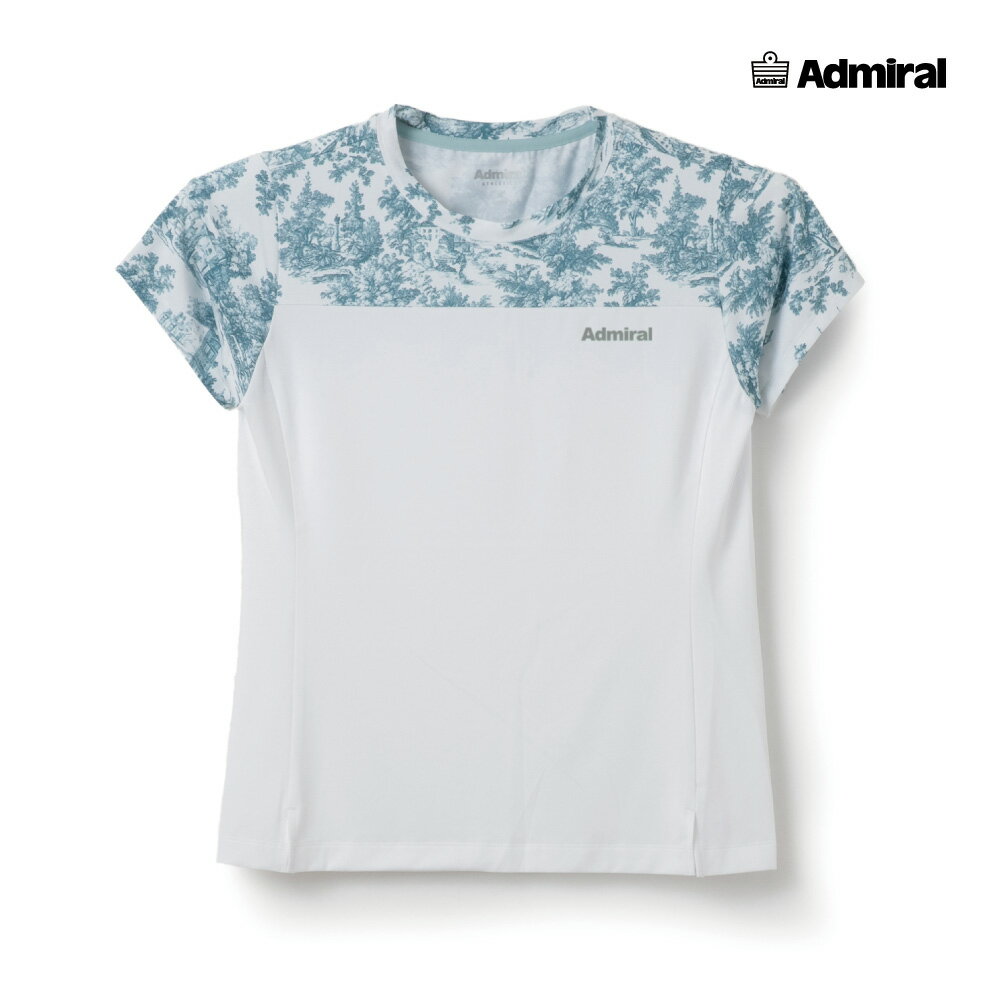 ADMIRAL レディース スリットヘムグラフィックTEE ATLA602-60 2026SS グリーン 吸水速乾 UVカット ストレッチ アドミラル WOMEN テニスウェア バドミントン ソフトテニス