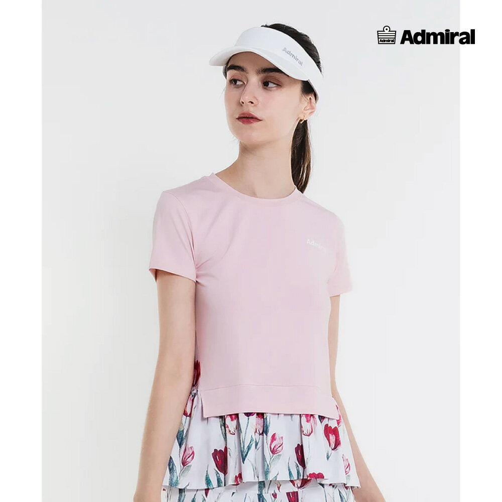 樂天商城 - 【マラソン限定！最大2,000円OFFクーポン】ADMIRAL　レディース　フェイクレイヤーヘムグラフィックTEE　ATLA603-48　2026SS　ピンク　吸水速乾　UVカット　ストレッチ　アドミラル　WOMEN　テニスウェア　バドミントン　ソフトテニス