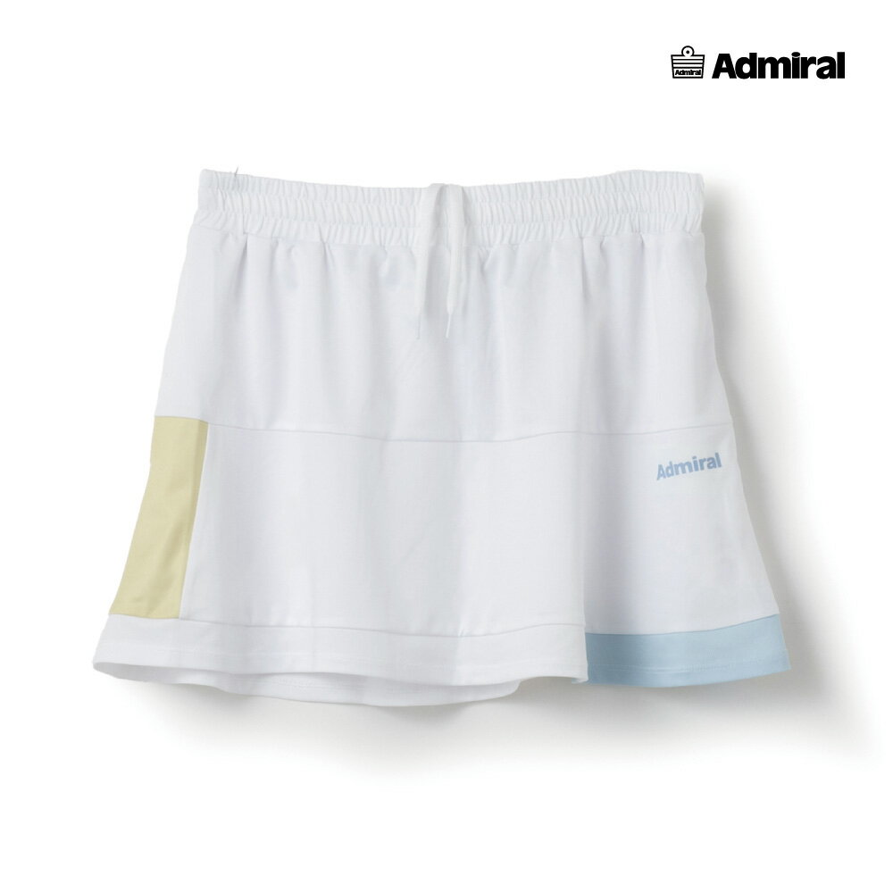 ADMIRAL　レディース　カラーアソートブロッキングスコート　ATLA629-00　2026SS　ホワイト　吸水速乾　ストレッチ　アドミラル　WOMEN　テニスウェア　バドミントン　ソフトテニス