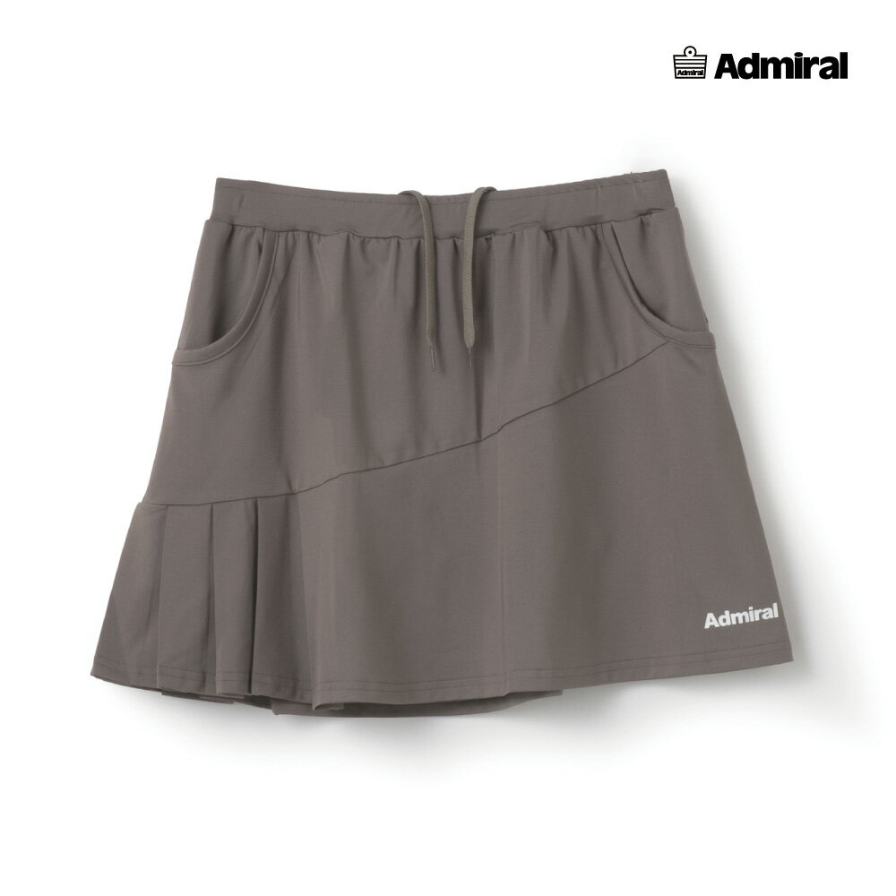 ADMIRAL レディース アシメタックプリーツスコート ATLA612-25 2026SS モカ 吸水速乾 UVカット ストレッチ アドミラル WOMEN テニスウェア バドミントン ソフトテニス