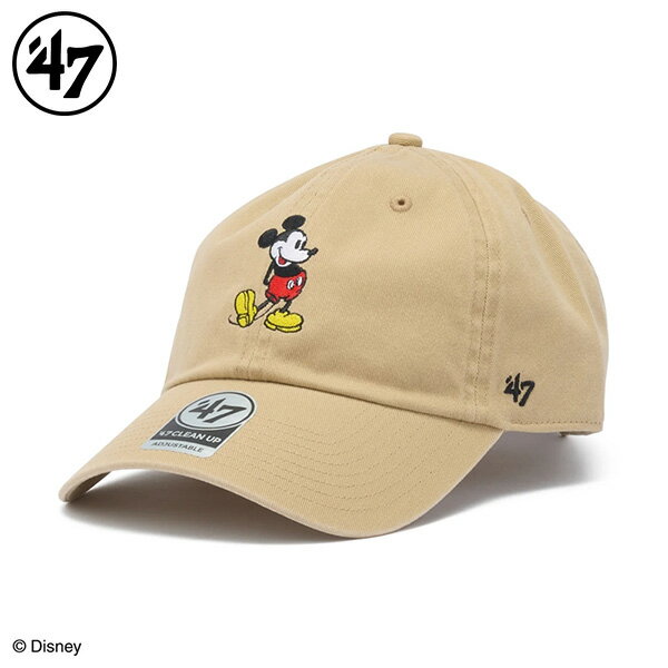 樂天商城 - 【15日00時〜26時間限定★最大ポイント47倍 】47 キャップ クリーンナップ Disney ミッキーマウス ユニセックス 26SS カーキ 14920469 帽子 フォーティセブン ディズニー CLEAN UP ベージュ