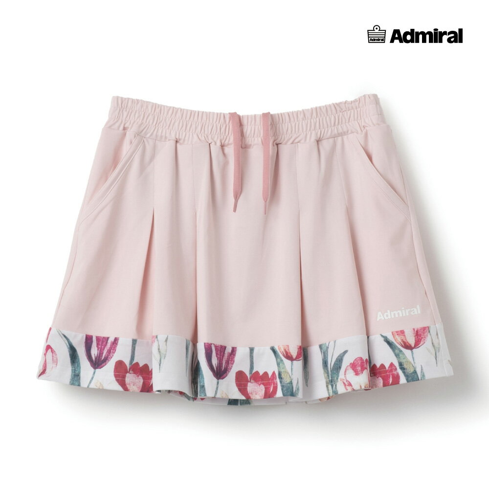 ADMIRAL レディース グラフィックヘムタックプリーツスコート ATLA605-48 2026SS ピンク 吸水速乾 UVカット ストレッチ アドミラル WOMEN テニスウェア バドミントン ソフトテニス