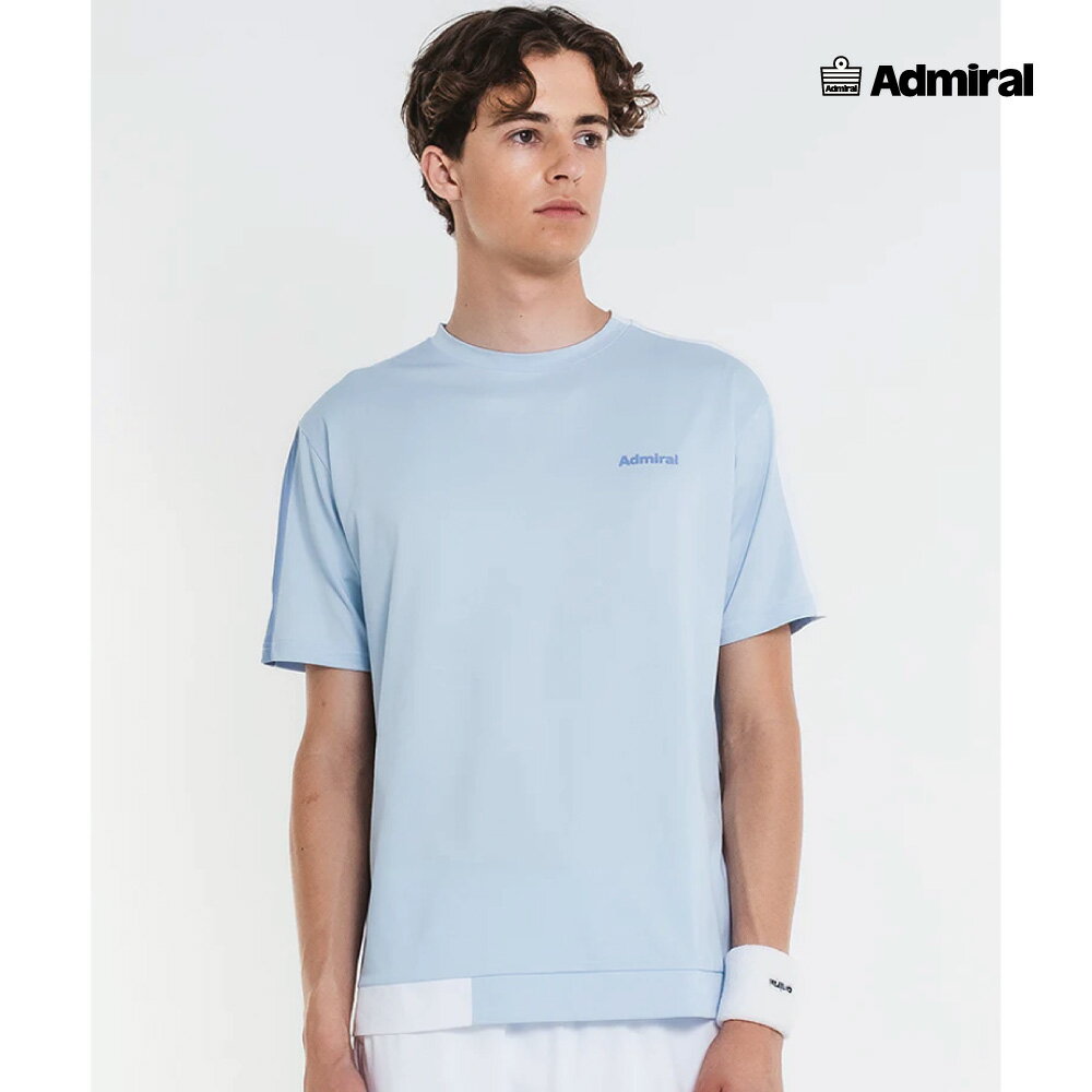 樂天商城 - 【マラソン限定！最大2,000円OFFクーポン】ADMIRAL　メンズ　カラーアソートブロッキングTEE 　ATMA608-39　2026SS　サックス　吸水速乾　ストレッチ　アドミラル　MEN　テニスウェア　バドミントン　ソフトテニス