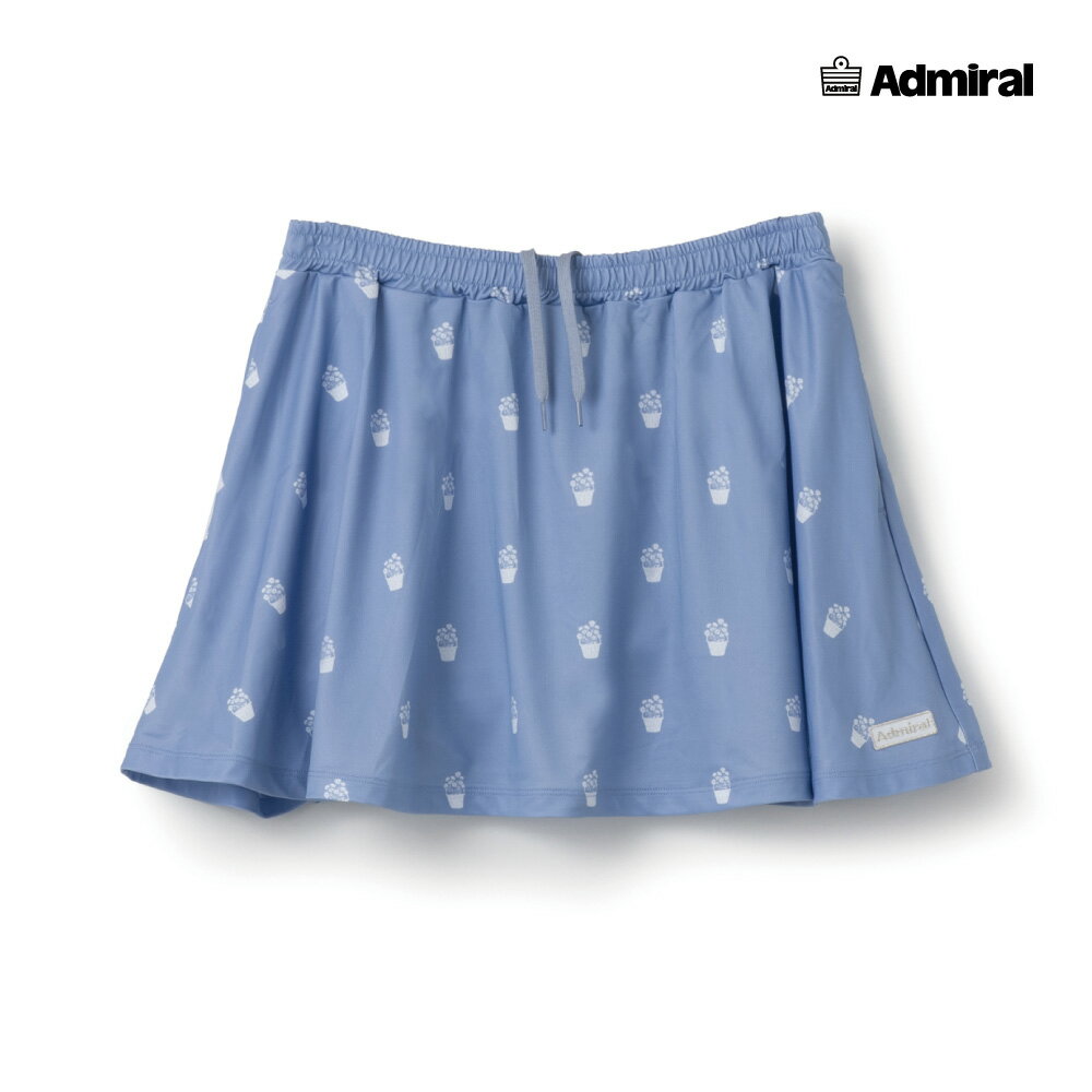 樂天商城 - 【15日00時〜26時間限定★最大ポイント47倍 】ADMIRAL　レディース　フラワーバスケットアイコンスコート　ATLA623-39　2026SS　サックス　吸水速乾　ストレッチ　アドミラル　WOMEN　テニスウェア　バドミントン　ソフトテニス