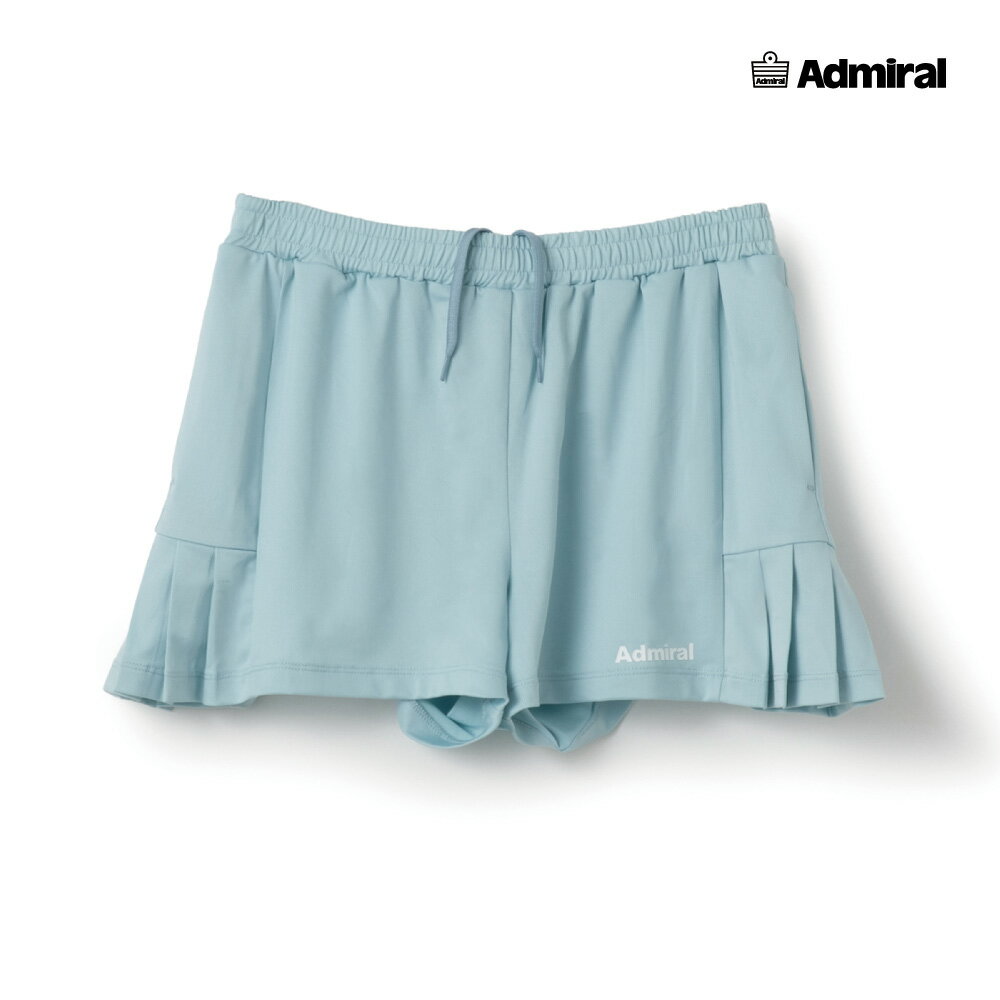【商品名】サイドプリーツヘムショーツ 【品番】ATLA627-66 【カラー】ミントグリーン 【サイズ】S・M・L・LL 【素材】ポリエステル 95％ ポリウレタン5％ 【機能】吸水速乾/ストレッチ 【備考】こちらの商品は他の通販サイトと在庫共有しているため、ごくまれにご注文後でも在庫切れの場合がございます。 その際は連絡させて頂きますので、予めご了承ください。両脇の裾がプリーツになり、動きのあるヘムデザインのショーツ。 ソフトな風合いで上品な光沢のある細畝のカットソー素材。 両脇ポケット、ウエスト紐調整有り。