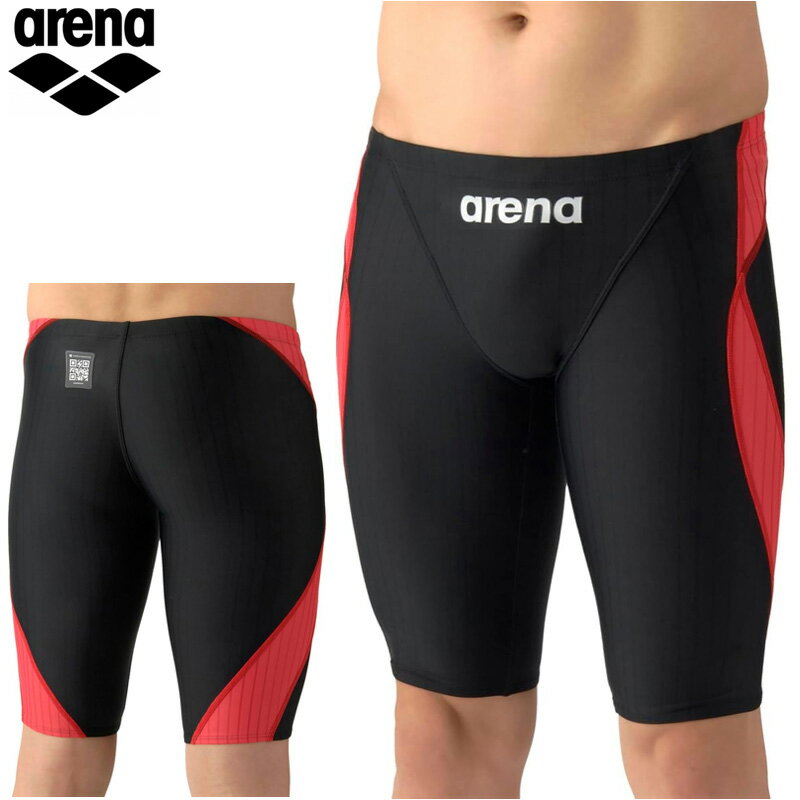 樂天商城 - アリーナ 競泳水着 アクアレーシングスパッツ メンズ 26SS ハーフレッグ ブラック AS6SRC54M arena 公式大会可 スイムウェア ひざ上丈 AQUA RACING