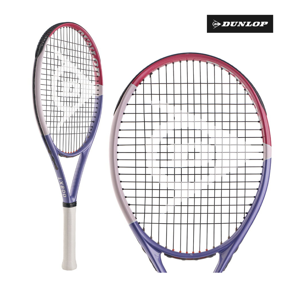 【商品名】 LX800 LV (エルエックス800LV ) 【品番】 DS22607 【フェイス面積】110 sq.in. 【全長】 27.0 in. 【平均重量】 255g（フレームのみ） 【グリップサイズ】1・2 【ストリングパターン】main 16本 × cross 18本 【推奨ストリングテンション】40〜55ポンド 【平均バランスポイント】355mm（フレームのみ） 【カラー】ラベンダー/ピンク 【素材】グラファイト、制振ゴム 【サイズ】フレーム厚：26 - 27 - 26mm 【原産国】 MADE IN CHINA 【備考】こちらの商品は他の通販サイトと在庫共有しているため、ごくまれにご注文後でも在庫切れの場合がございます。 その際は連絡させて頂きますので、予めご了承ください。 ・メーカー希望小売価格はメーカーカタログに基づいて掲載しています技で攻め勝つ800 ラグジュアリーなテニスを鮮やかに。 新色のカラフルな「LXシリーズ」を限定発売。 それはカラフルな衣装をまとった魔法のラケット。 他とは違う斬新なカラーリングを求めるプレーヤーやLXユーザーの2本目のラケットとしてもお勧めします。 操作性に優れた110平方インチ。攻めの「LX 800」限定モデル。 ネットプレーでの攻撃力を高めたいプレーヤーに。 操作性、パワー、快適性を向上し、「魔法のラケット」がリニューアル。 特にフレームサイズの27インチ化で、操作性が格段に向上し、ネットプレーにおける素早い攻撃と強烈なパワーで、ライバルを圧倒できる攻めのテニスが可能に。 CONTROL FRAME GEOMETRY ●操作性の向上のために、初の27インチフレームを採用。 初代モデルから継承してきたフレームサイズをパワー重視の27.5インチから操作性重視の27インチに変更。これにより従来モデルや競合モデルに比べ、スイングスピードが速くなり、ネットプレーでの、より素早い攻撃や守備が可能に。 ●POWER BOOST GROOVE グロメット溝の中央に小溝を設けた「パワーブーストグルーブ」を新たに搭載。ストリングのたわみ量が増加し、トランポリン効果によるパワーアップと打球感のしなやかさも向上。 ●VIBROSHIELD 衝撃・振動吸収性に優れた制振ゴムをフェイス部（3時/9時部）とグリップ部に配置。従来モデルよりも振動減衰性が向上し、よりクリアで快適な打球感を実現。 ●SOFT GROMMET 高い柔軟性と伸縮性を持ち、耐久性に優れた「ソフトグロメット」をフェイス部要所に効果的に配置。振動減衰性が向上し、不快な振動のない快適な打球感を実現。 ●FRAME STIFFNESS ADJUSTMENT フレームの硬さ調整により、打球方向への剛性を最適化。競合モデルに比べ、新しい「LX800」では、フェイス部でより高い剛性を発揮し、フレームの安定性の向上を図り、パワーアップに貢献。 ●STRAIGHT STRING SYSTEM ストリングホールの方向性をメインストリングとストレートになるように設計。特にフェイスにおける5時と7時部分のストリング可動域が広がり、スイートエリアをグリップ方向に拡大。