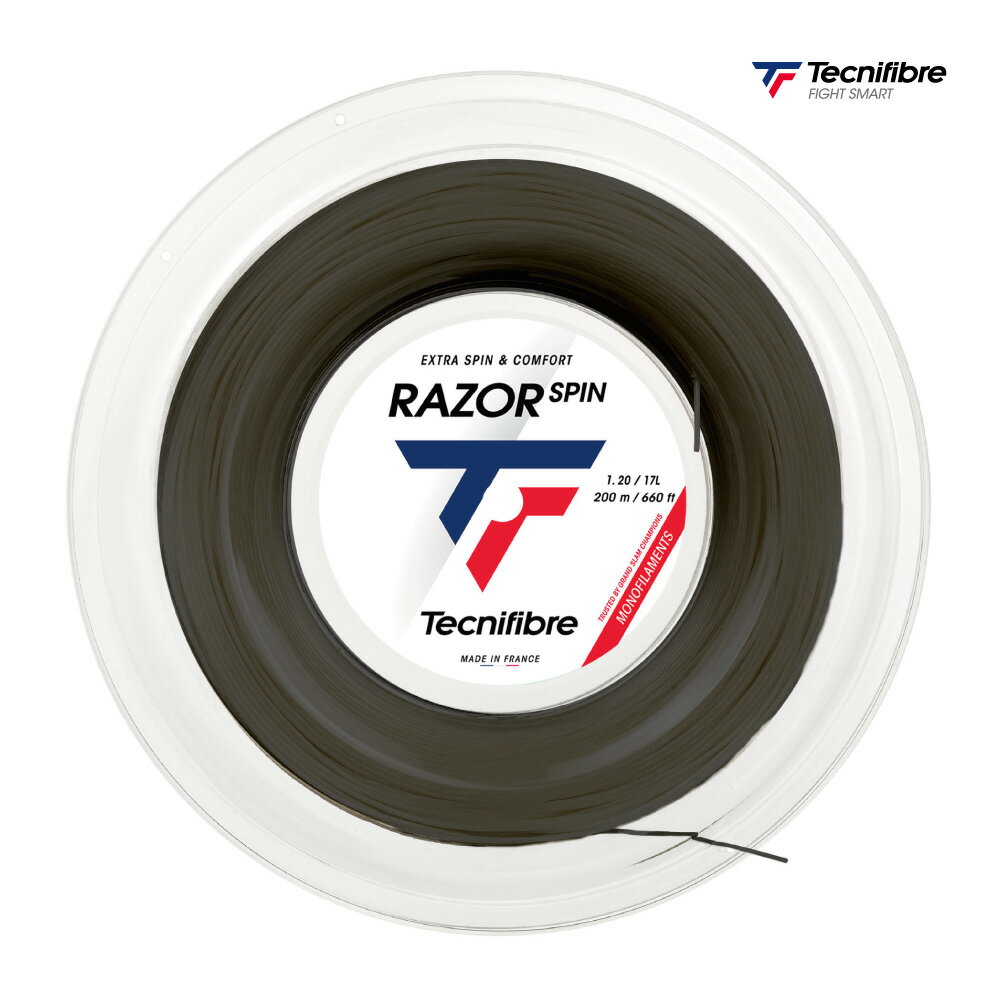 Tecnifibre　レイザースピン 200m　テクニファイバー　RAZOR SPIN　テニス　ストリング　ガット　04RRASP　ロールガット