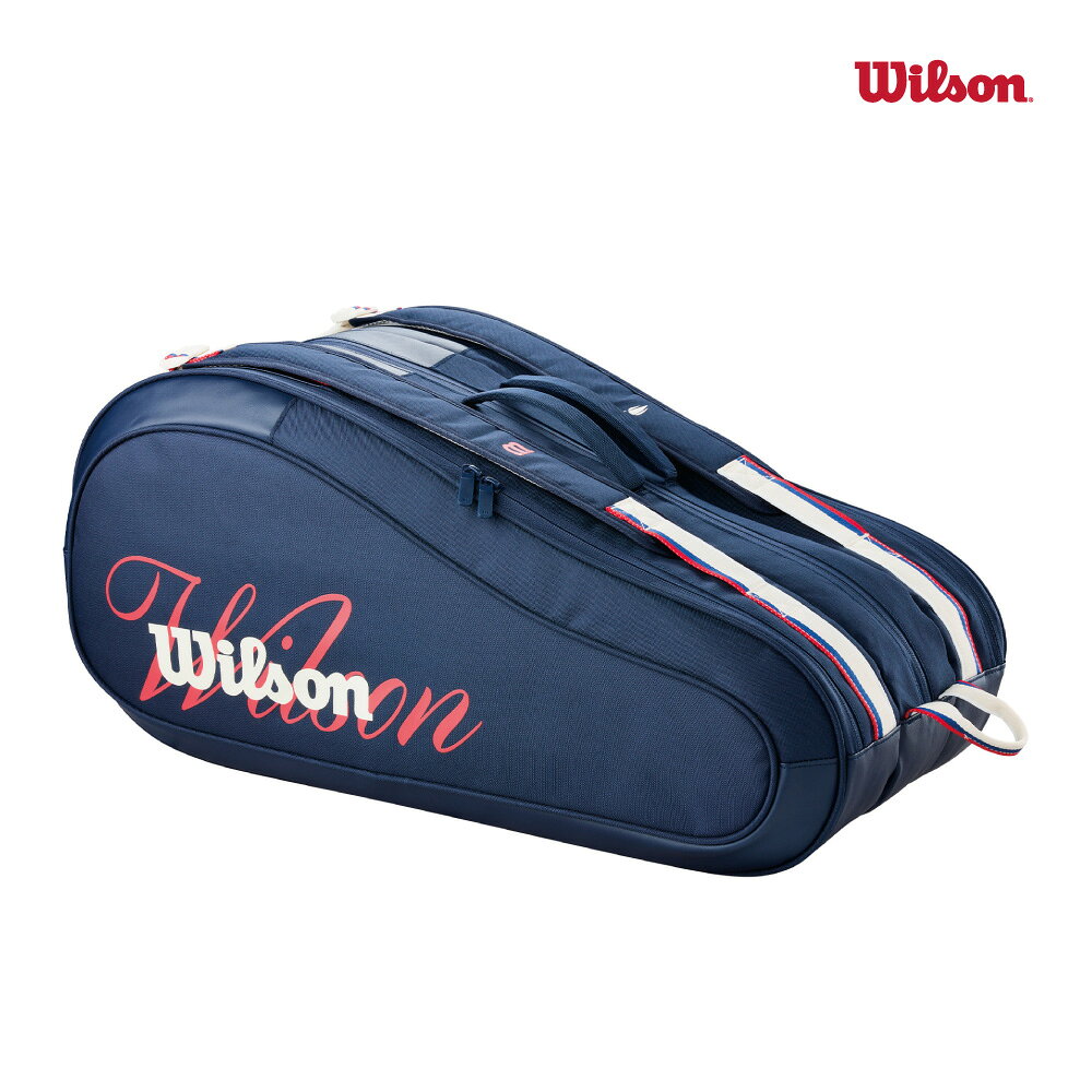【商品名】US Open 2026 Tour 12pk（USオープン2026ツアー 12pk） 【品番】WR8056701001 【素材】ポリウレタン＋ポリエステル 【カラー】ネイビー 【サイズ】74 x 41 x 33 cm 【ラケット収納本数】12本（中厚を基準） 【備考】こちらの商品は他の通販サイトと在庫共有しているため、ごくまれにご注文後でも在庫切れの場合がございます。 その際は連絡させて頂きますので、予めご了承ください。 ・メーカー希望小売価格はメーカーカタログに基づいて掲載していますUSオープン2026シリーズ テニスラケットを12本収納可能(中厚を基準)　機能に優れたラケットバッグ 【Technology】 ◆THERMOGUARD&reg; サーモガードテクノロジーが高温多湿な環境下でギアを保護します ◆SMALL ACCESSORY POCKET 小物類の収納ポケット ◆FULL RACKET COMPARTMENT テニスラケットが完全に収納できるポケット ◆DUAL CARRYING SYSTEM バックパック仕様、肩掛け仕様も可能なディテールを搭載 ◆LARGE ACCESSORY POCKETS ギアとアパレル等を収納できるポケット ◆SHOE COMPARTMENT / BAG シューズを収納できるスペース