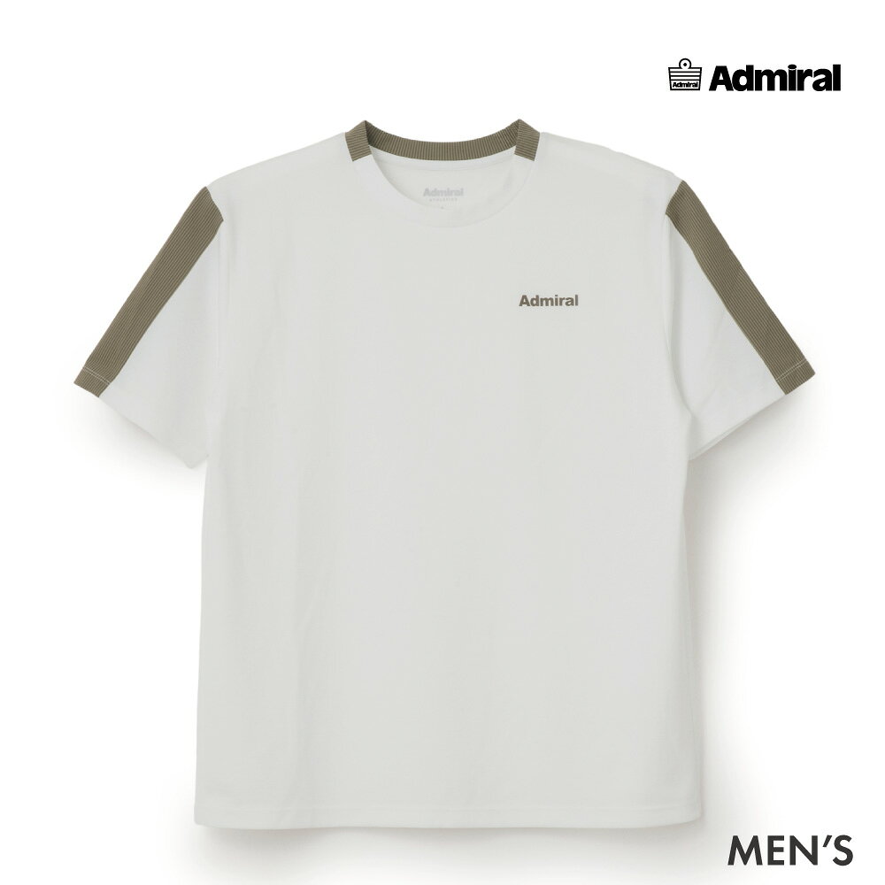 【商品名】バイカラースイッチングTEE 【品番】ATMA617-01 【カラー】オフホワイト（01） 【サイズ】S・M・L 【素材】ポリエステル 97％ ポリウレタン3％：別布　ポリエステル100% 【機能】吸水速乾・ストレッチ 【備考】こちらの商品は他の通販サイトと在庫共有しているため、ごくまれにご注文後でも在庫切れの場合がございます。 その際は連絡させて頂きますので、予めご了承ください。 ・メーカー希望小売価格はメーカーカタログに基づいて掲載していますアドミラル　2026FWモデル 程よい厚みのあるなめらかなソフトポンチカットソーを使用したTシャツ。後襟ぐりと袖山にピケサッカー生地を施したバイカラーデザイン。