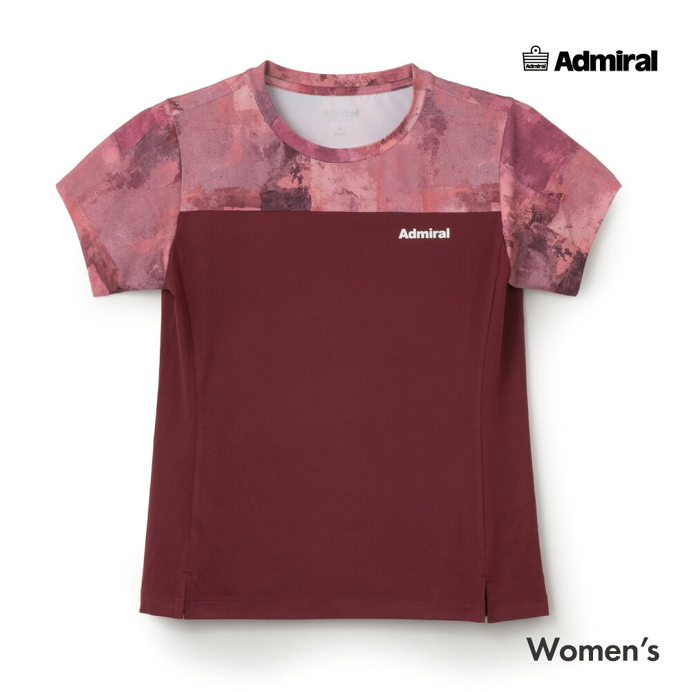 ADMIRAL スリットヘムグラフィックTEE　ATLA640-55 レディス　2026FW　アドミラル　ボルドー　ストレッチ　Tシャツ　吸水速乾　ストレッチ　UVカット