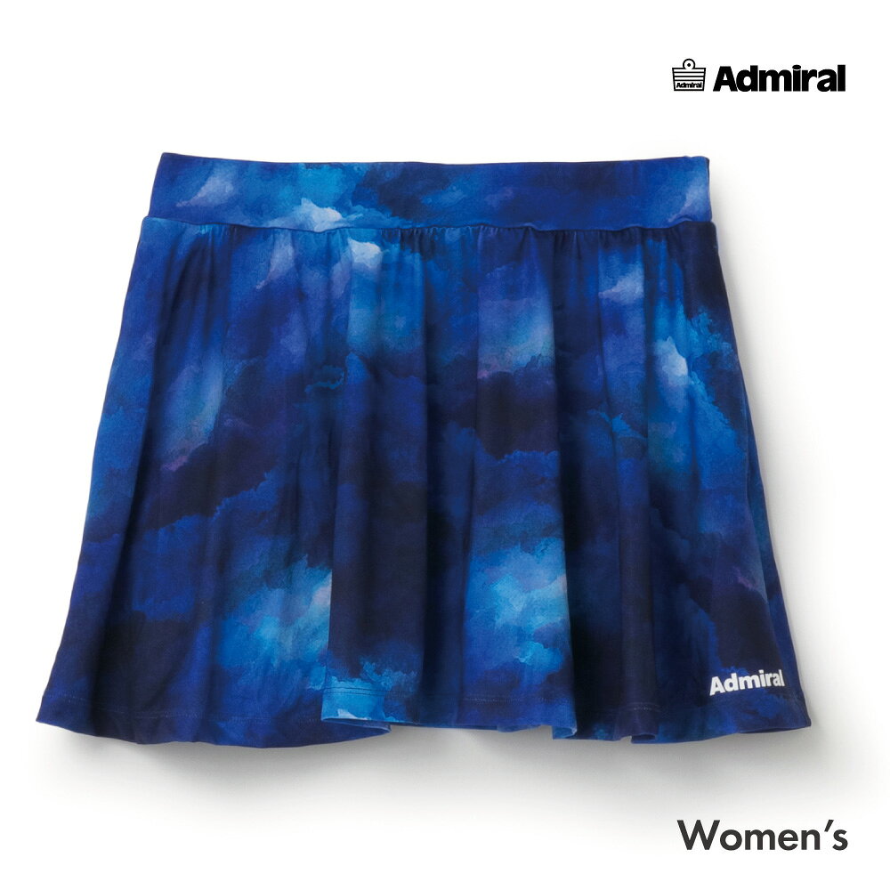 【マラソン限定！最大2,000円OFFクーポン】ADMIRAL フルグラフィックフレアスコート　ATLA642-32 レディス　2026FW　アドミラル　ロイヤルブルー　ストレッチ　スコート　テニス　吸水速乾　UVカット
