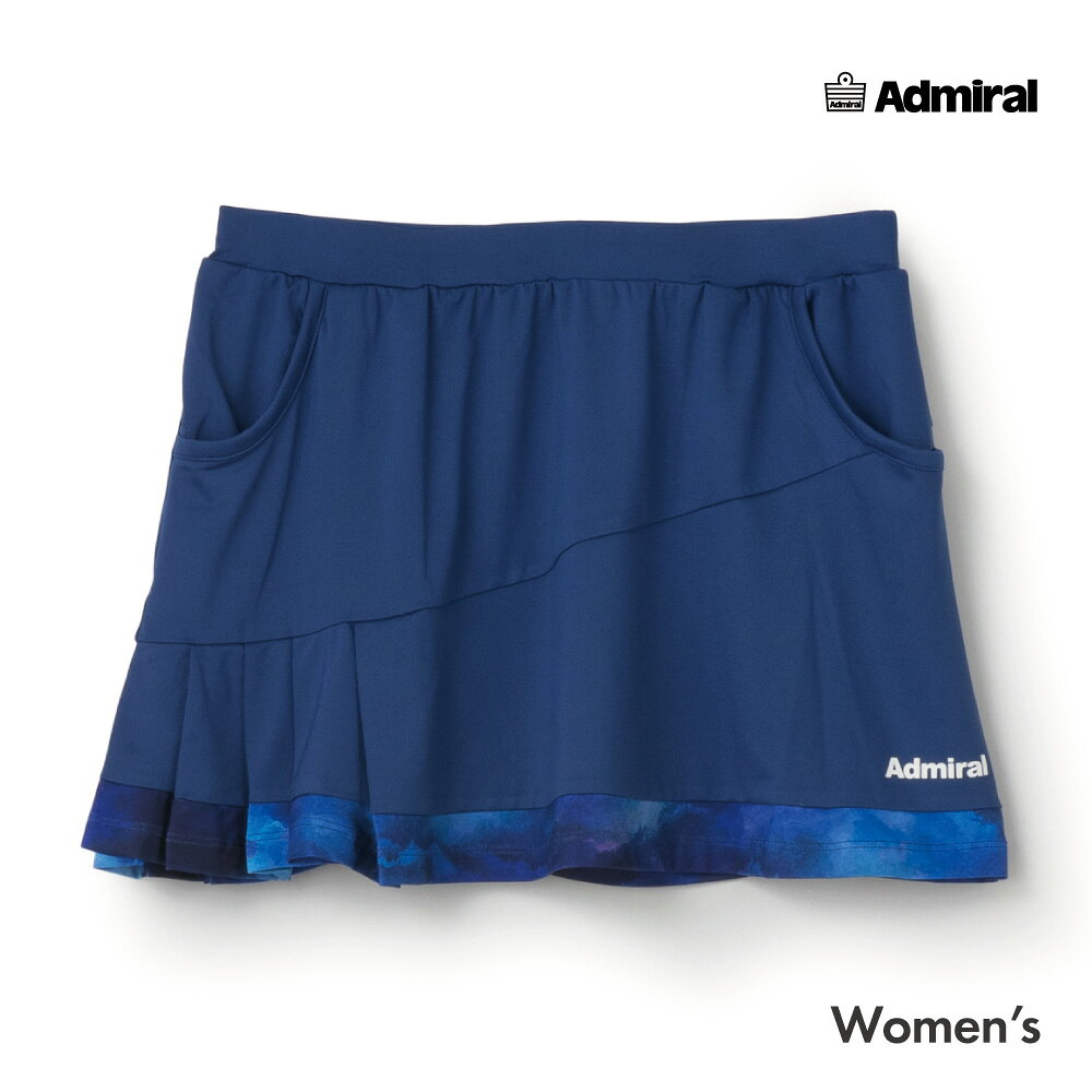 ADMIRAL アシメプリーツグラフィックヘムスコート　ATLA643-32 レディス　2026FW　アドミラル　ロイヤルブルー　スコート　吸水速乾　ストレッチ