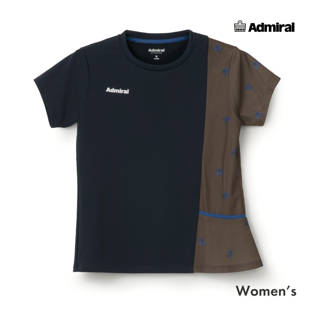 ADMIRAL アシンメトリーフラワーチェックTEE ATLA657-30 レディス 2026FW アドミラル ネイビ…