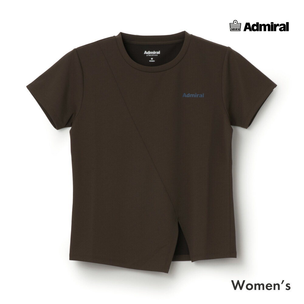 ADMIRAL アシンメトリースリットTEE　ATLA668-22 レディス　2026FW　アドミラル　ブラウン　Tシャツ　吸水速乾　ストレッチ