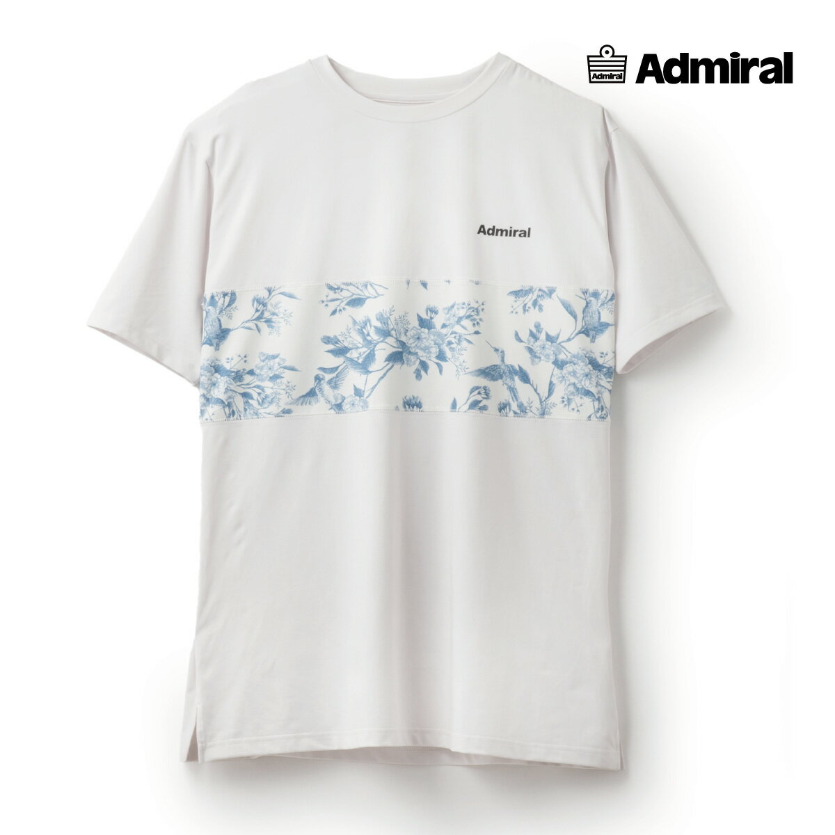 ADMIRAL アドミラル ブロッキングライングラフィックTEE ATMA401 034 ブルー 24SS メンズ テニス ウェア おしゃれ おすすめ　練習着　ジム