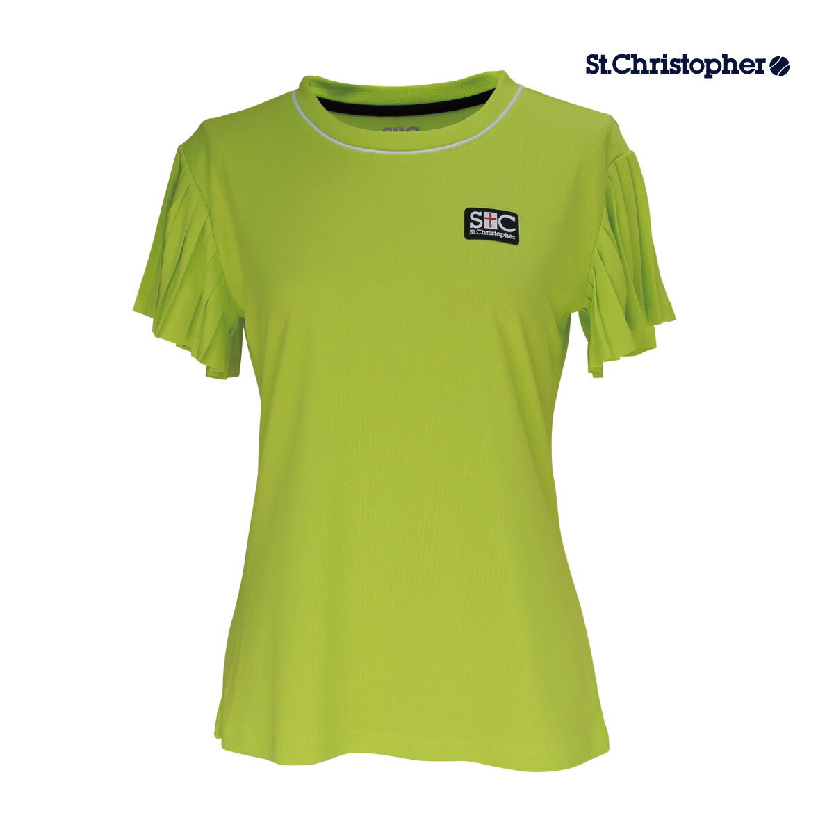 St.Christopher プリーツスリーブゲームシャツ STC-BDW2381-LG　2024SS ライムグリーン　セントクリストファー レディース　テニス