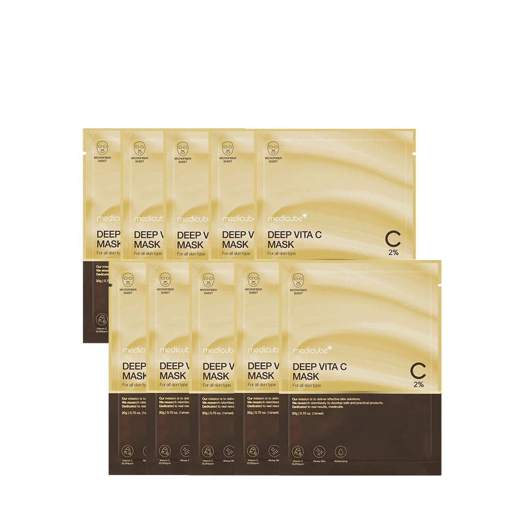 [国内発送]【日本公式メディキューブ(MEDICUBE)】ディープビタCマスク10枚　/ ビタミンC /ホワイトニング /スポット / スキンケア/ 韓国コスメ/ くすみ/トーンアップ / 弾力/ 母の日のサムネイル