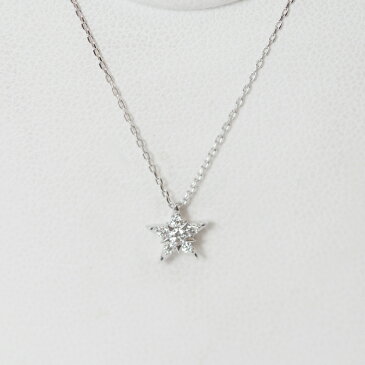 レターパックプラス発送 現行品 STAR JEWELRY スタージュエリー K18WG ダイヤ0.06ct STAR of STARS ネックレス 正規保証書(2020.10購入)・ケース付[中古]