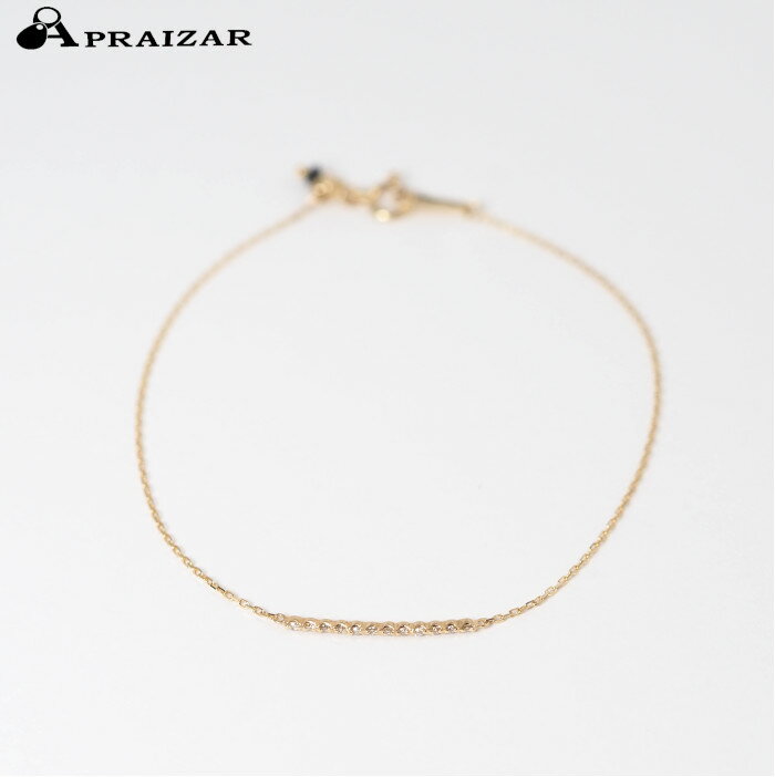 レターパックプラス発送 agete アガット K10イエローゴールド ダイヤ0.06ct ブレスレット [中古]