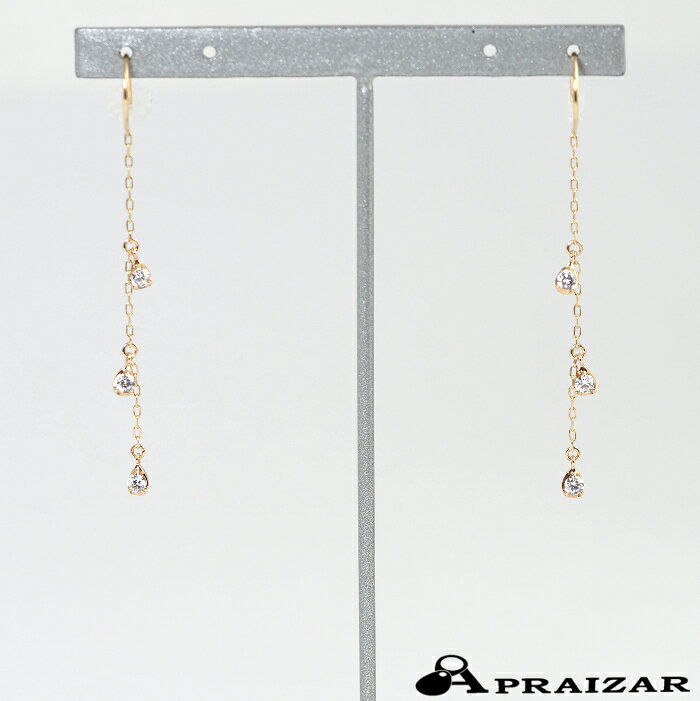 樂天商城 - レターパックライト発送 STAR JEWELRY スタージュエリー K10YG キュービックジルコニア ティア フック ピアス 正規保証書付　[中古]