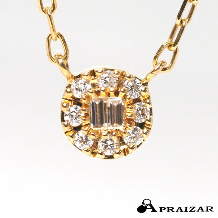 樂天商城 - BELLESIORA ベルシオラ K18イエローゴールド ダイヤ 0.06ct バゲットカット サークル ネックレス [中古]