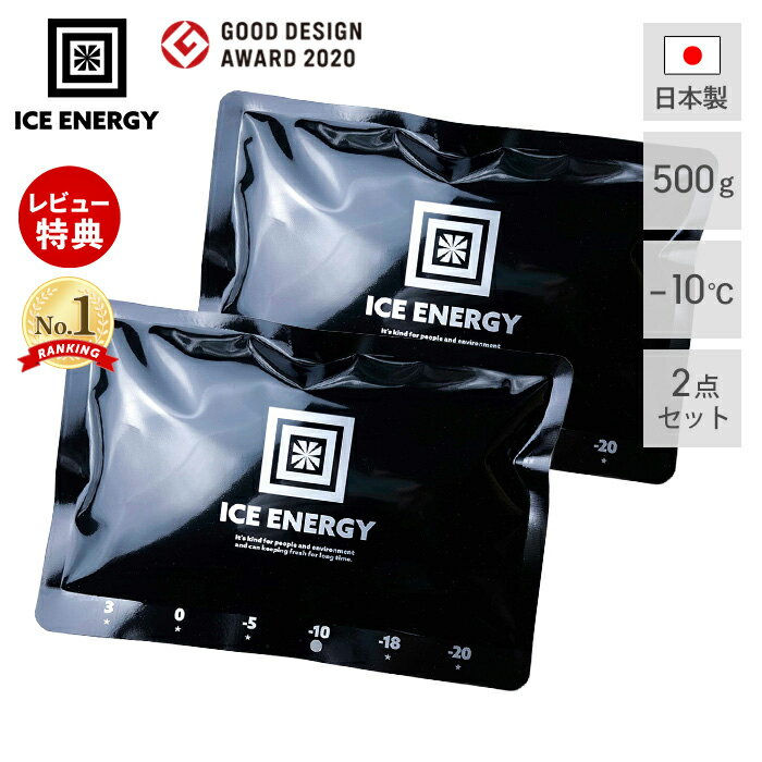 アイスエナジー 保冷剤 500g -10℃ 2個セット ソフト 保冷パック 日本製 薄型 氷点下 高機能 黒 ブラック 長時間 長持ち アウトドア キャンプ 災害 レジャー BBQ 防災 特殊低温保冷剤 ブラックキャンプ おしゃれ ICE ENERGY