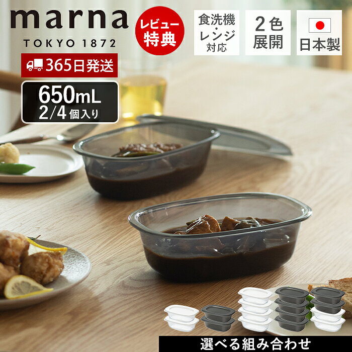 【365日出荷&当店限定特典付】 うつわにもなる保存容器 650mL 2個入り 耐熱 保存容器 おしゃれ プラスチック 食洗機対応 電子レンジ対応 キャニスター 器 食器 四角 日本製 BPAフリー マーナのきほん K832 marna マーナ