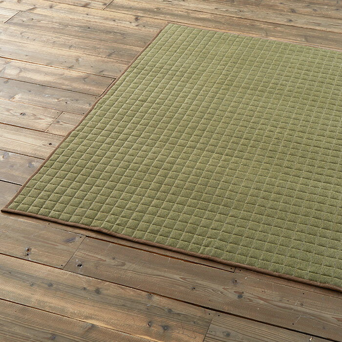 ラグ 洗える 北欧 ラグマット カーペット 絨毯 おしゃれ 長方形 Mix-knit 190×240 人気 さらさら 床暖房 ホットカーペット対応 スミノエ キルティング グリーン 緑 グレー キルトラグ キルト 洗濯 リビング こたつ マット こたつマット 冬用