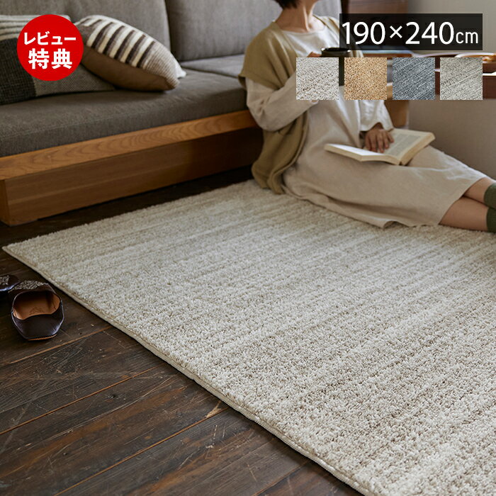 【豪華特典2個付き】ラグ 洗える 日本製 オールシーズン ラグマット 190×240 北欧 おしゃれ 防ダニ 床暖房 ホットカーペット対応 絨毯 長方形 滑り止め ウォッシャブル リビング グレー ベージュ アイボリー スミノエ エクリュ