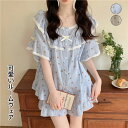 ルームウェア レディース パジャマ 綿 可愛い 夏 綿 軽量ルームウェア レディース パジャマ 可愛い 夏 ナイトウェア 上下セット 半袖&短パン 柔らかい 肌...