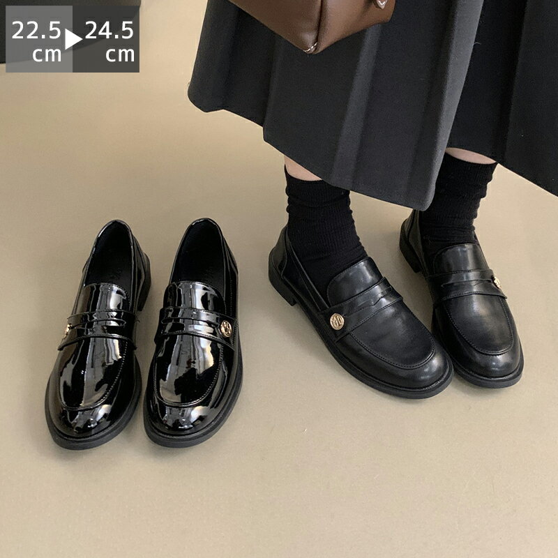 ローファー 靴 レディース ラウンドトゥ ヒール 合皮 3センチヒール 太ヒール ローヒール 消臭 軽量 大人 滑り止め 柔らかい 痛くない 疲れない コーデ 春 夏 秋 冬 フォーマル お仕事 通学 通勤 コンフォート オフィス 黒 クロ 就活