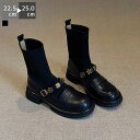 ショートブーツ ニットブーツ レディース 春秋冬 4センチヒール 痛くない 疲れにくい 履きやすい あたたかい ラウンドトゥ 異素材 美脚 厚底 ストレッチ コ...