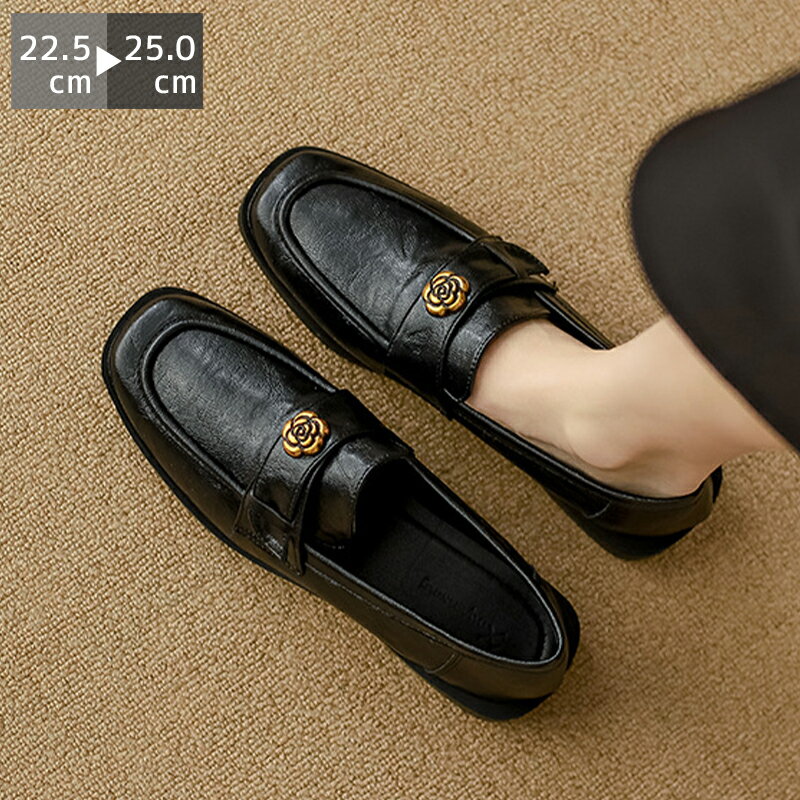 ローファー 靴 レディース 2.5センチヒール スクエアトゥ 太ヒール 消臭 シンプル 滑り止め 柔らかい 痛くない 疲れない 歩きやすい 大人 コーデ 春 夏 秋 フォーマル フラット ローヒール お仕事 通学 通勤 オフィス