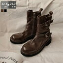 エンジニアブーツ レディース クロスベルト ショート 防滑 送料無料 ルーズ アメカジ 太ヒール 黒 疲れない ミドル ハーフ丈 くしゅくしゅ フラット 歩きや...